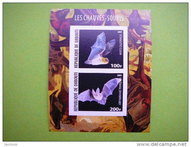 Djibouti 2009 Bats S/s Of 2 ** MNH Imperf. - Bats