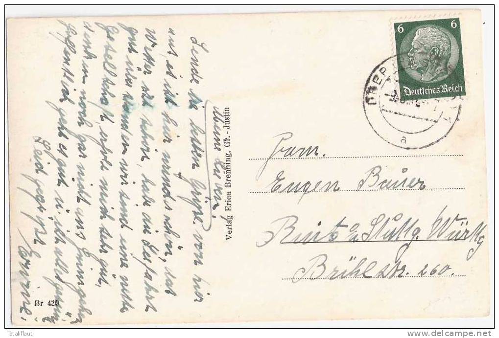 Kamp Fischer Im Kahn Treptow Rega Kepa Trzebiatow 9.6.1927 Gelaufen - Pommern