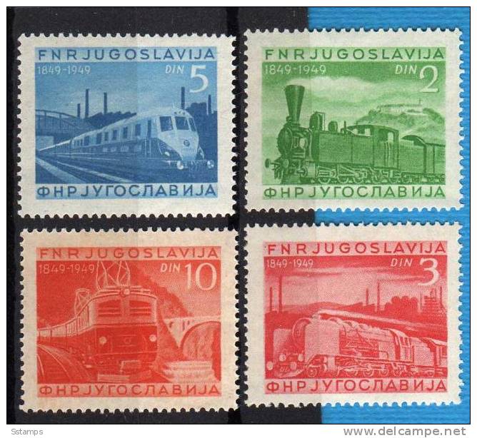 U-92   JUGOSLAVIA  TRENI LOCOMOTIVE  NEVER HINGED - Unused Stamps