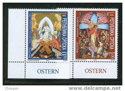 BOSNIA HERCEGOVINA  SERBIAN R. 2004 EASTER SET  MNH - Pasen