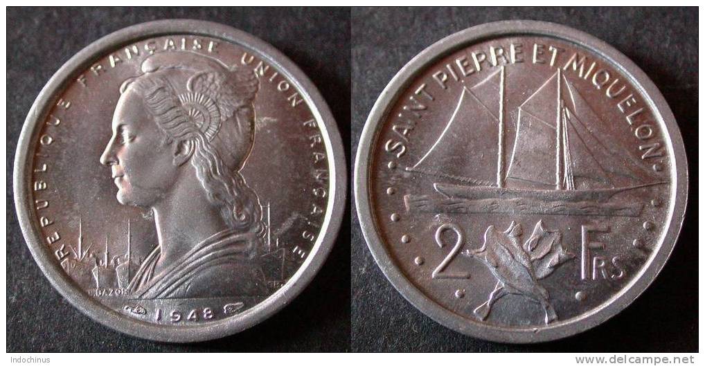 SAINT PIERRE & MIQUELON  2 Francs 1948 UNC / SUP  PORT OFFERT - Autres – Amérique