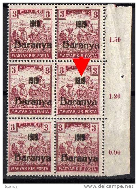 U-51  JUGOSLAVIA 1919 UNGARN BARANYA OVERPRINT ERROR NEVER HINGED INTERESSANTE - Baranya