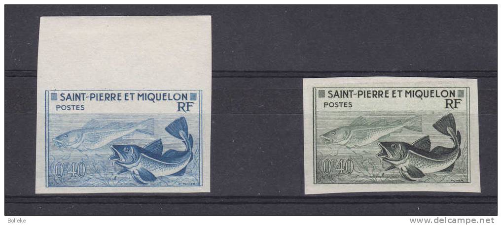 Poissons - Saint Pierre & Miquelon - Yvert 353 ** - MNH - Essai De Couleurs De 1957 (5) - Timbres Gravés - Sin Dentar, Pruebas De Impresión Y Variedades