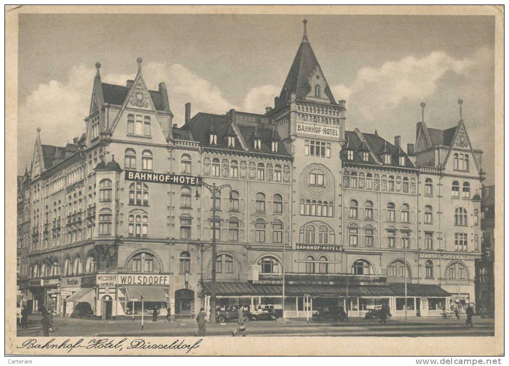 BAHNHOF-HOTEL,germany,DUSSELDORF,duesseldorf,1937,   Luxe,rare,hamburg  Amerika Linie,wolsdorf,rare - Düsseldorf
