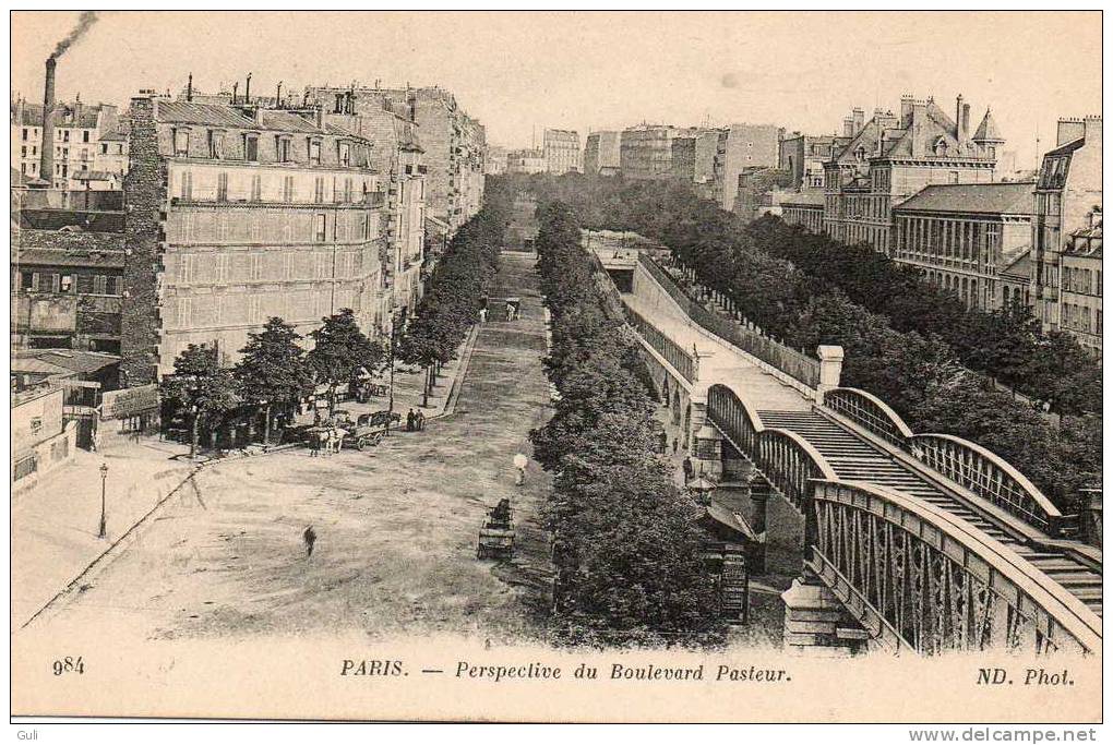 75015-PARIS- Perspectives Du Boulevard Pasteur ( Métro,17 Eme) Année: 1917 * PRIX FIXE - Métro Parisien, Gares
