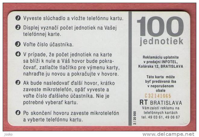 TELEPHONE ( Slovakia Old & Rare Card , Only 20.000 Ex. ) Telephone Box Phone Telephones Phones Telefono Telefon Telefoon - Telephones