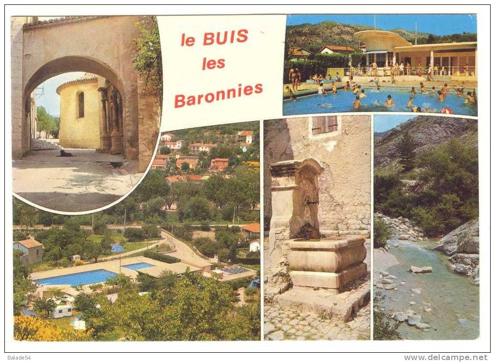 CPM - LE BUIS-LES-BARONNIES (26) Multivues (Fontaine - Piscine - ...) - Buis-les-Baronnies