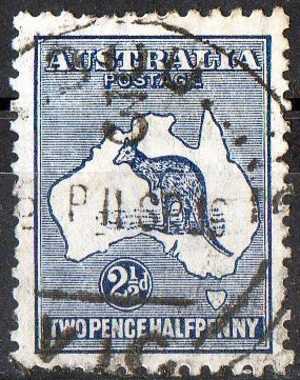 Australia 1915 21/2d Deep Blue Kangaroo 3rd Watermark (Wmk 10) Used - Actual Stamp - VIC PM - SG36 - Gebraucht