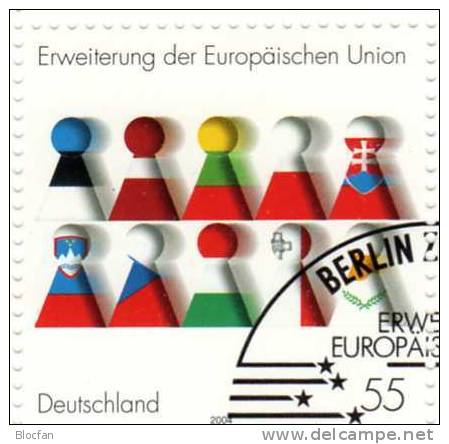 Erweiterung Der EU In Europa 2004 BRD 2400,10-Kleinbogen ** Plus SST 23€ CEPT Farben Der National-Flaggen Sheets Germany - 2004