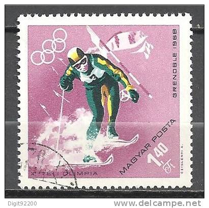 1 W Valeur Oblitérée,used - MAGYAR - HONGRIE - JO GRENOBLE 1968 - N° 1042-17 - Winter 1968: Grenoble