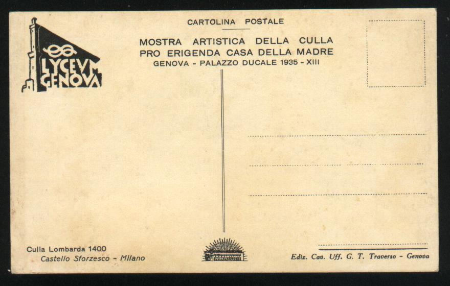 4600-GENOVA-PALAZZO DUCALE-MOSTRA ARTISTICA DELLA CULLA PRO ERIGENDA CASA DELLA MADRE-1935-FP - Demonstrations