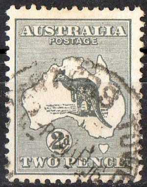 Australia 1915 2d Grey Kangaroo 3rd Watermark (Wmk 10) Used - Actual Stamp - Charters Towers? - SG35 - Used Stamps