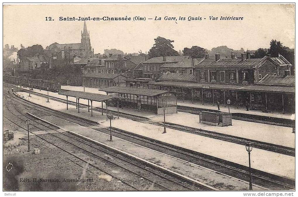 12 -  Saint-Just-en-Chaussée  (Oise) -  La Gare, Les Quais -  Vue Intérieure - Saint Just En Chaussee