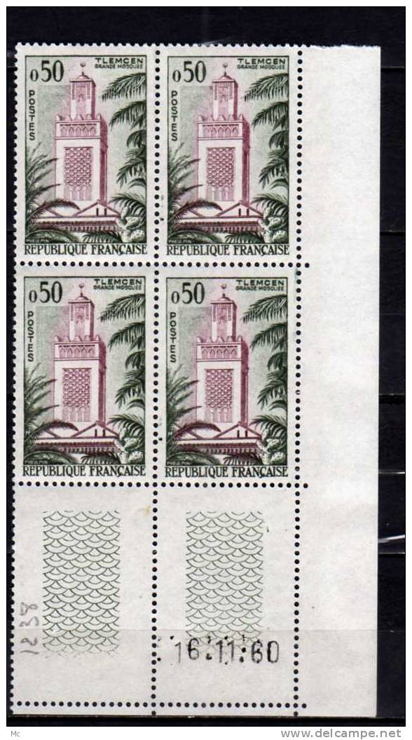 Bloc De 4 Coin Daté N° 1238 Luxe ** 16/11/60 - 1960-1969