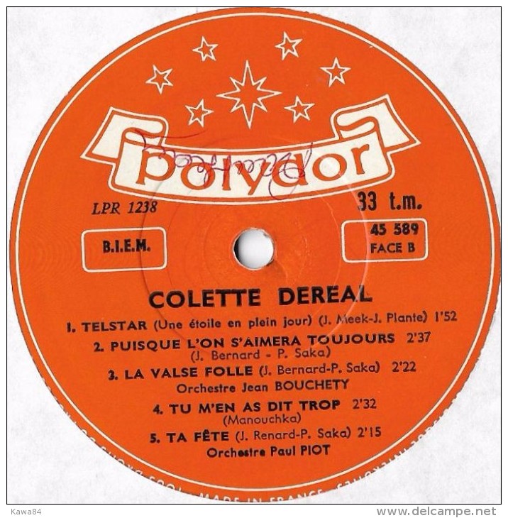 LP 25 CM (10")  Colette Deréal  "  A La Gare St Lazarre  " - Spezialformate