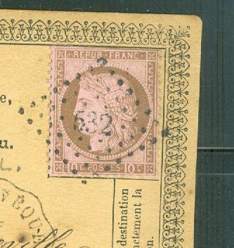 Cachet Convoyeur Station De Puy L'Evèque ( Lot) Sur Carte Affranchie Par Ceres N°53 + N°58 OBLI Pc Du GC 632- Ad122 - 1849-1876: Période Classique