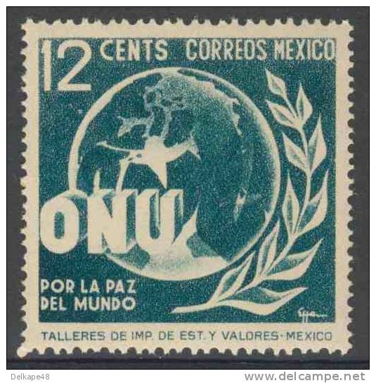 Mexico 1946 Mi 901 ** UNO / ONU +Olive Branch And Globe-  United Nations/ Vereinte Nationen / Organisation Nations Unies - Mexico