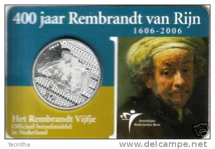 @Y@  Nederland  5 Euro Rembrandt Van Rijn     Coincard   Zilver - Pays-Bas