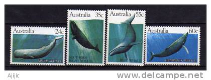 Australie. Serie Baleines   4 T-p Neufs **.  Yv. # 763/66. - Baleines