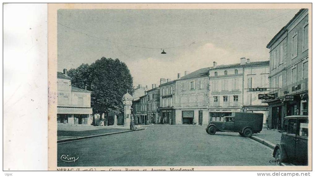 CPA - 47 - NERAC - Cours Romas Et Avenue Mondenard - 034 - Nerac