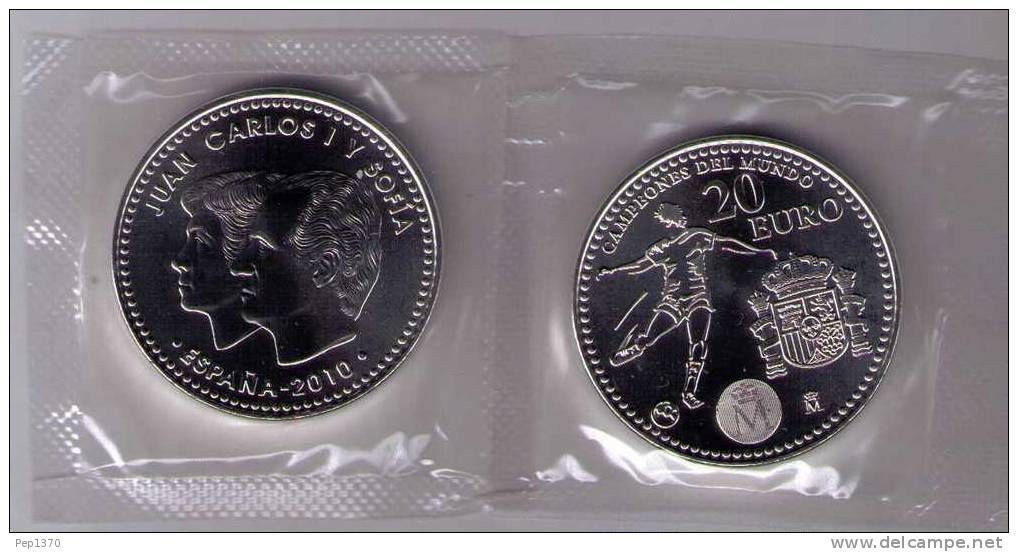 MONEDA DE 20 EUROS DE PLATA - ESPAÑA 2010 CAMPEONES DEL MUNDO DE FUTBOL - Spagna