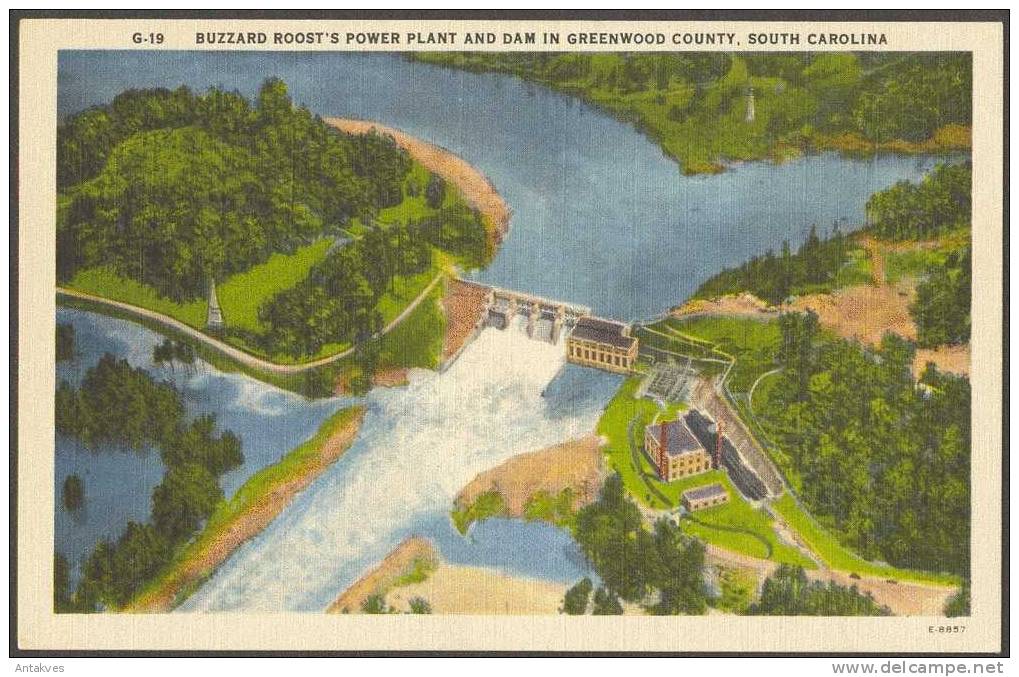 USA PC Buzzard Roost´s Power Plant & Dam In Greenwood County, South Carolina - Greenwood