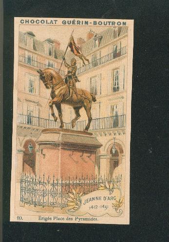 Guérin Boutron Chromo, Statue Jeanne D´Arc érigée Place Des Pyramides - Autres & Non Classés