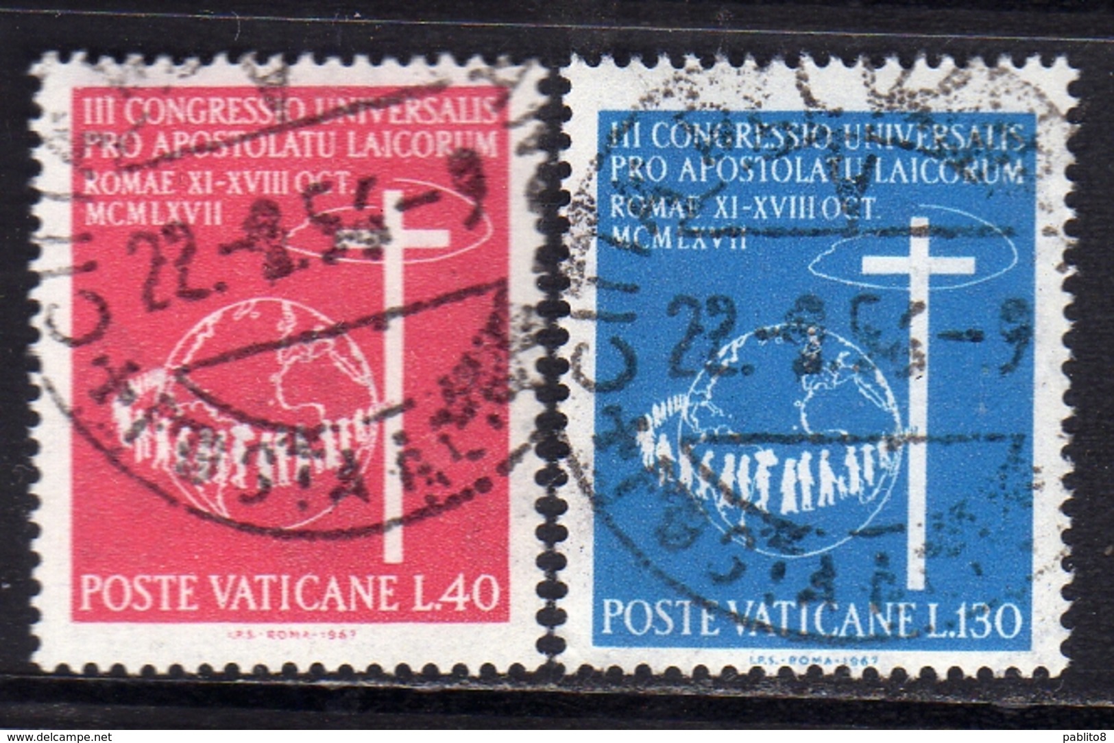CITTÀ DEL VATICANO VATICAN VATIKAN 1967 APOSTOLATO DEI LAICI APOSTOLATE OF THE LAITY SERIE COMPLETA SET USATA USED - Used Stamps