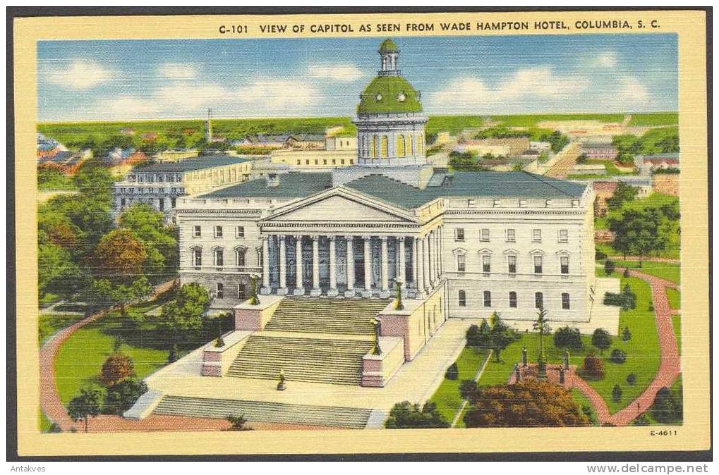 USA PC View Of Capitol As Seen From Wade Hampton Hotel, Columbia, South Carolina - Columbia