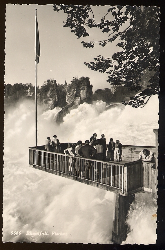 CPSM Animée Suisse Schaffhouse  Chutes Du Rhin Vues De L'Hôtel Restaurant Schlösschen Wörth - Schaffhouse