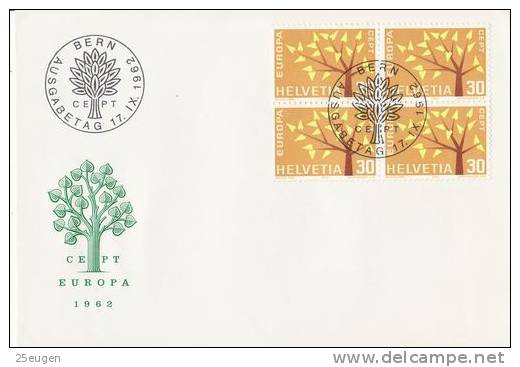 SWITZERLAND 1962 EUROPA CEPT FDC - 1962