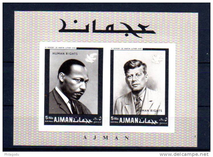 Ajman 1968, Martin Luther King Et Kennedy,  Mi BK 44B **, - Kennedy (John F.)