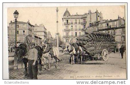 Marseille..Bel Attelage Provençal A Trois Chevaux - Unclassified