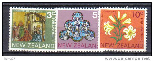 ZEL197 - NUOVA ZELANDA 1974 ,  Yvert Serie 618/620  ***  Natale - Unused Stamps