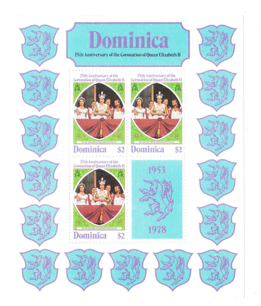 Dominica 1978 Coronation Of QE II Sheet MNH 2 Scans - Dominica (1978-...)