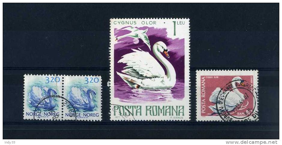 - TIMBRES SUR LES CYGNES . PAYS DIVERS - Swans