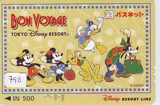 DISNEY Carte Prépayée Japon (790) DISNEY JAPAN * PREPAID CARD * CINEMA * MOVIE * BON VOIAGE - Disney