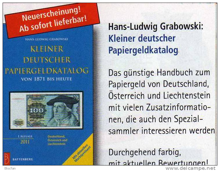 Banknoten Katalog Deutschland 2011 Neu 12&euro; Für Papiergeld Neue Auflage EURO-Banknoten Grabowski Battenberg Verlag - Finnland