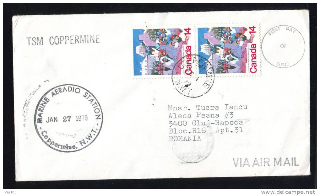 CANADA FDC,1COVER,MARINE AERADIO STATION,COPPERMINE 1979. - 1971-1980