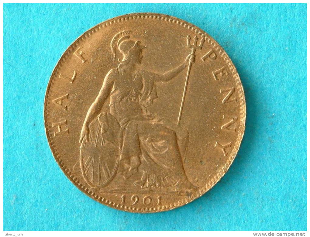 1901 - HALF PENNY VICTORIA VEILED HEAD / KM 789 ( Voor Details - Zie Foto ) ! - C. 1/2 Penny