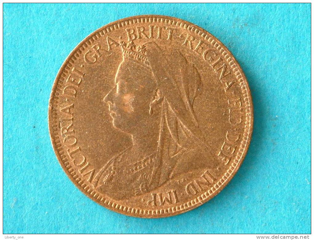 1901 - HALF PENNY VICTORIA VEILED HEAD / KM 789 ( Voor Details - Zie Foto ) ! - C. 1/2 Penny