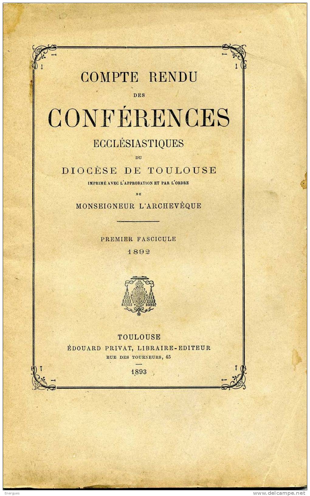 Toulouse, Histoire, Archives,Conférences Ecclésiatiques, Diocèse De Toulouse,23 Fascicules( Revues),1863 à 1892 - Wholesale, Bulk Lots