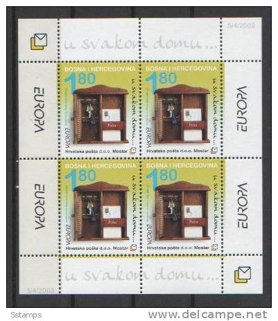 A-132   2003  BOSNIA MOSTAR EUROPA CEPT KROATISCHE POST NEVER HINGED - 2003