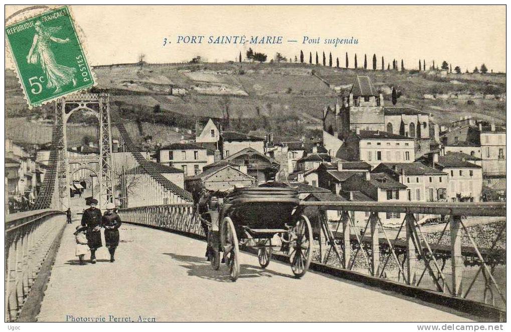 CPA - 47 - PORT SAINTE-MARIE - Pont Suspendu  - 046 - Autres & Non Classés