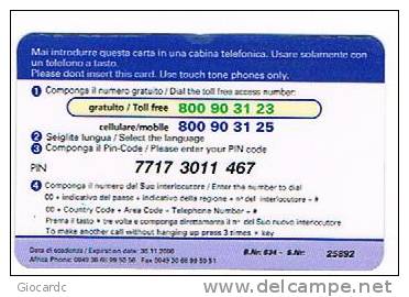 ITALIA - UNIVERSAL     (REMOTE) -  VENEZIA (VENICE)    - USATA (USED)  -  RIF.   1431 - Schede GSM, Prepagate & Ricariche