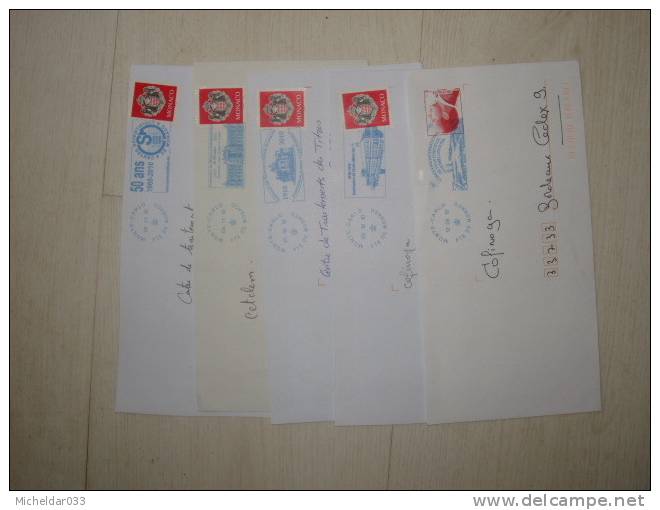 Lot De 5 Enveloppes Avec  Flammes Monaco Différentes - Postmarks