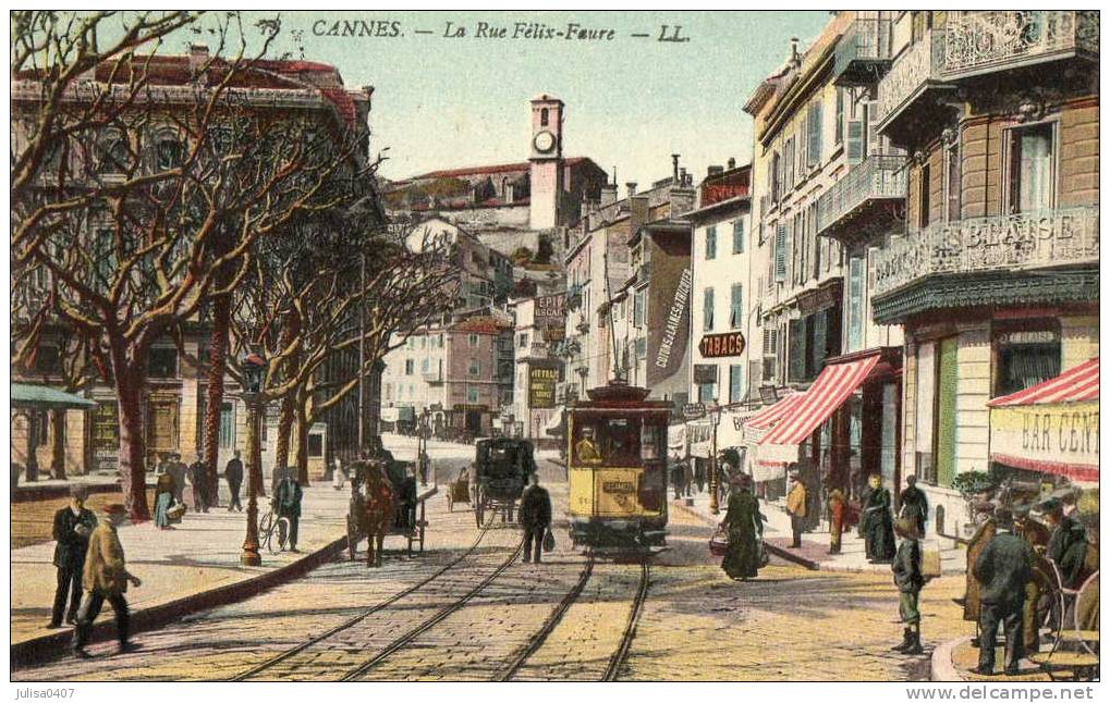 CANNES (06) Rue Félix Faure Commerces Animation Tramway électrique - Cannes