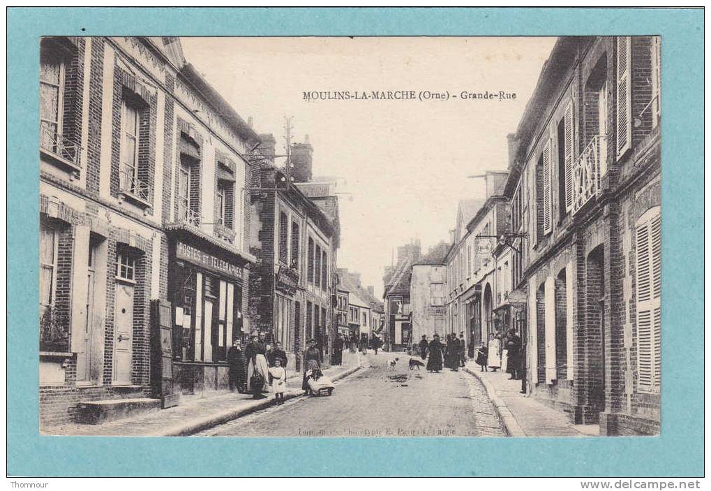 61  -  MOULINS-LA-MARCHE  -  Grande - Rue  - BELLE  CARTE ANIMEE - - Moulins La Marche