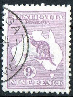 Australia 1915 9d Violet Kangaroo 3rd Watermark (Wmk 10) Used - Actual Stamp - NSW - SG39 - Oblitérés