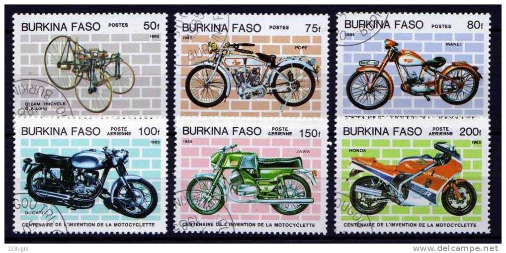 Burkina Faso, 1985, Mi 998-1003, Gestempelt, Motorräder @ - Motorbikes
